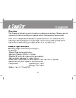 Preview for 9 page of LIMIT Limit 21 Operating Manual