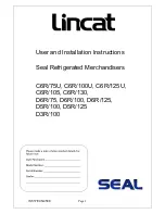 Preview for 1 page of Lincat C6R/100U User And Installation Instructions Manual