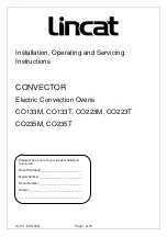 Preview for 1 page of Lincat CO133M Installation, Operating And Servicing Instructions