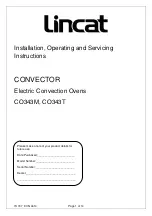 Предварительный просмотр 1 страницы Lincat CO343M Installation, Operating And Servicing Instructions