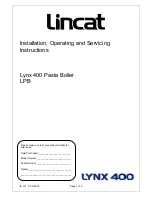 Lincat LPB Installation, Operating And Servicing Instructions preview