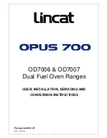 Lincat OD7006 User, Installation, Servicing And Conversion Instructions preview