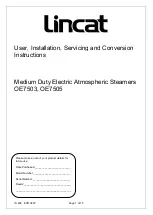 Предварительный просмотр 1 страницы Lincat OE7503 User, Installation, Servicing And Conversion Instructions