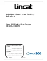 Preview for 1 page of Lincat OE8008 Installation, Operating And Servicing Instructions