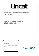 Lincat OE8405 Installation, Operating And Servicing Instructions предпросмотр