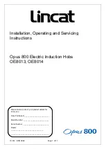 Lincat Opus 800 OE8013 Installation, Operating And Servicing Instructions preview