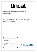 Lincat Opus 800 OE8413 Installation, Operating And Servicing Instructions preview