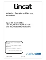 Lincat Opus 800 OG8201 Installation, Operating And Servicing Instructions preview