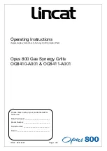 Lincat Opus 800 OG8410-A001 Operating Instructions Manual предпросмотр