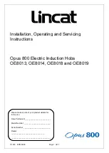 Lincat Opus 800 Series Installation, Operating And Servicing Instructions предпросмотр