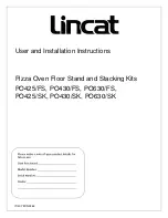 Preview for 1 page of Lincat PO425/FS User And Installation Instructions Manual