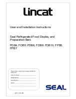 Lincat Seal FDB4 User And Installation Instructions Manual preview