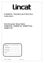 Предварительный просмотр 1 страницы Lincat WMB5F/B Installation, Operating And Servicing Instructions