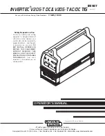 Lincoln Electric 205-TAC/DCTIG Operator'S Manual preview