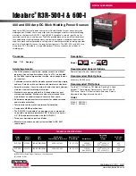 Lincoln Electric 600-I Technical Specifications preview