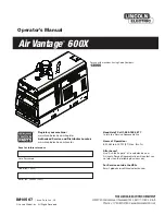 Preview for 1 page of Lincoln Electric Air Vantage 600X Operator'S Manual