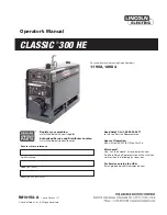 Lincoln Electric CLASSIC 300 HE Operator'S Manual preview