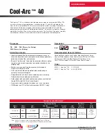 Lincoln Electric Cool-Arc 40 Technical Specifications предпросмотр