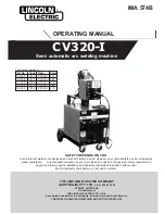 Lincoln Electric CV320-I Operating Manual preview