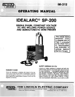 Preview for 1 page of Lincoln Electric IDEALARC SP-200 Operating Manual