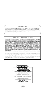 Preview for 52 page of Lincoln Electric INNERSHIELD NR-202 Welding Instruction Manual