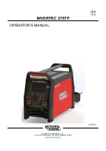 Preview for 1 page of Lincoln Electric INVERTEC 275TP Operator'S Manual