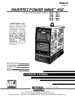 Lincoln Electric INVERTEC POWER WAVE 450 IM524-D Operator'S Manual preview