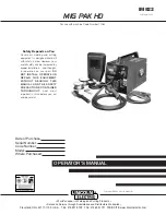 Preview for 1 page of Lincoln Electric MIG PAK HD Operator'S Manual