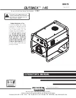 Preview for 1 page of Lincoln Electric OUTBACK 145 IM973 Operator'S Manual