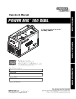 Preview for 1 page of Lincoln Electric POWER MIG 180 DUAL Operator'S Manual