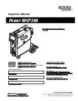 Lincoln Electric Power MIG 260 Operator'S Manual preview