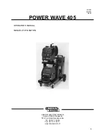 Preview for 1 page of Lincoln Electric POWER WAVE 405 Operator'S Manual