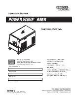 Lincoln Electric POWER WAVE 655/R Operator'S Manual preview