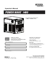 Lincoln Electric POWER WAVE I400 Operator'S Manual предпросмотр