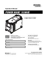 Preview for 1 page of Lincoln Electric POWER WAVE S350CE Operator'S Manual