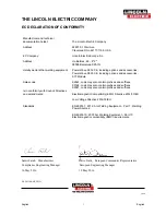 Preview for 2 page of Lincoln Electric POWER WAVE S500 CE Operator'S Manual