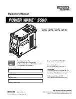 Preview for 1 page of Lincoln Electric POWER WAVE S500 Operator'S Manual