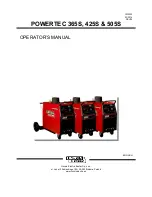 Lincoln Electric PowerTec 365s Operator'S Manual preview