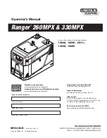 Lincoln Electric Ranger 260MPX Operator'S Manual preview