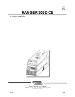 Lincoln Electric Ranger 305D CE Operator'S Manual preview