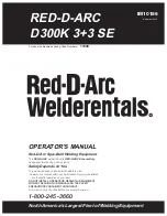 Lincoln Electric Red-D-Arc Welderentals D300K 3+3 SE Operator'S Manual preview