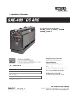 Lincoln Electric SAE-400 DC ARC Operator'S Manual preview