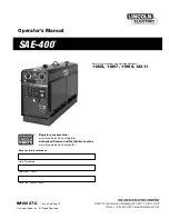 Lincoln Electric SAE-400 SEVERE DUTY IM727 Operator'S Manual предпросмотр