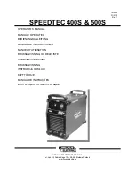 Предварительный просмотр 1 страницы Lincoln Electric SPEEDTEC 400S Operator'S Manual