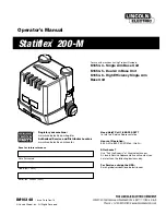 Lincoln Electric statiflex 200-m Operator'S Manual preview