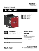 Lincoln Electric Statiflex 800 Operator'S Manual предпросмотр