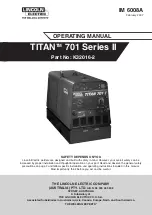 Preview for 1 page of Lincoln Electric TITAN 701 II Series Operating Manual