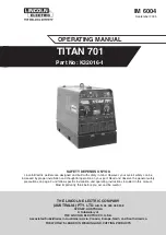 Lincoln Electric TITAN 701 Operating Manual preview