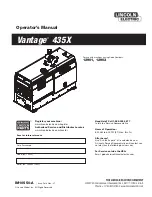 Lincoln Electric Vantage 435X Operator'S Manual preview