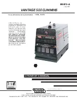 Preview for 1 page of Lincoln Electric VANTAGE 500 CUMMINS 500 Operator'S Manual